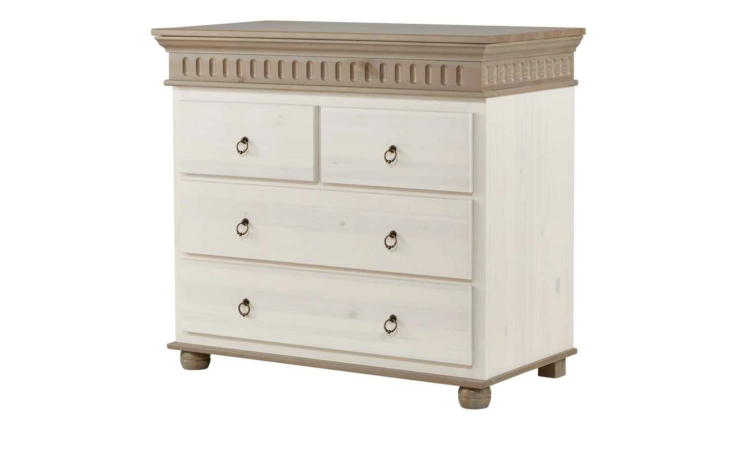 Kommode Bornholm | Kiefer Weiß / Kiefer lavafarben 1 Kommode Bornholm | Kiefer Weiß / Kiefer lavafarben