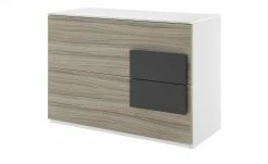 Kommode Holly | Treibholz (Nachbildung) / Weiß / Anthrazit