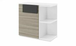 Kommode Holly | Treibholz (Nachbildung) / Weiß / Anthrazit links