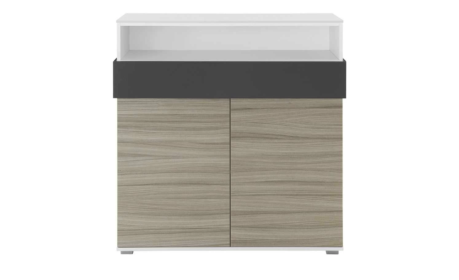 Highboard 2-türig Holly | Treibholz (Nachbildung) / Weiß / Anthrazit 3 Highboard 2-türig Holly | Treibholz (Nachbildung) / Weiß / Anthrazit – Bild 3