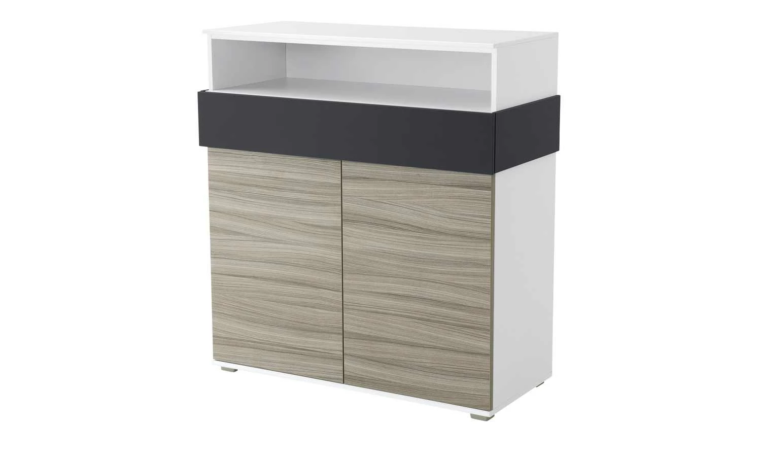 Highboard 2-türig Holly | Treibholz (Nachbildung) / Weiß / Anthrazit 2 Highboard 2-türig Holly | Treibholz (Nachbildung) / Weiß / Anthrazit – Bild 2