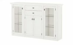 maison bleue Highboard Petit Chalet | Vintage Weiß mit Glastüren