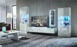 LEONARDO TV-Unterteil Cube | Weiß Füße