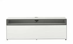 now! by hülsta TV-Lowboard now! easy | Reinweiß / Grau inkl. Kabelführung