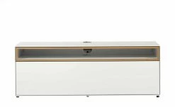 now! by hülsta TV-Lowboard now! easy | Reinweiß / Natureiche (furniert) inkl. Kabelführung
