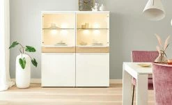 now! by hülsta Highboard now! touch | Reinweiß / Samteiche Natur (Nachbildung)