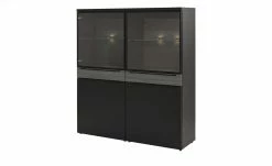 now! by hülsta Highboard now! touch | Schwarz / Samteiche Grau (Nachbildung)