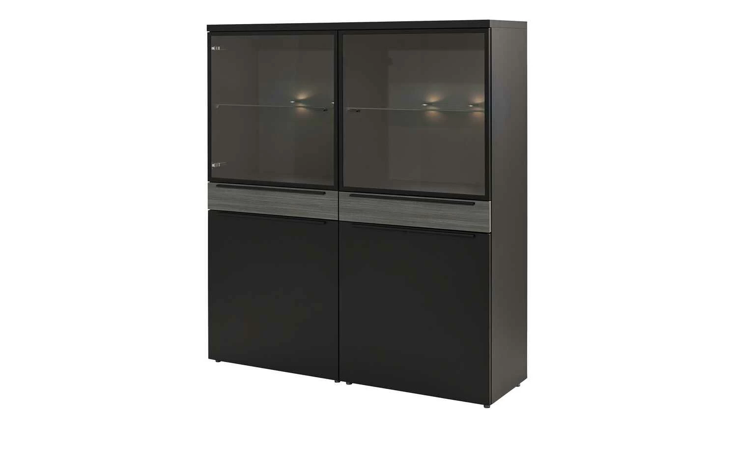 now! by hülsta Highboard now! touch | Schwarz / Samteiche Grau (Nachbildung) 1 now! by hülsta Highboard now! touch | Schwarz / Samteiche Grau (Nachbildung)