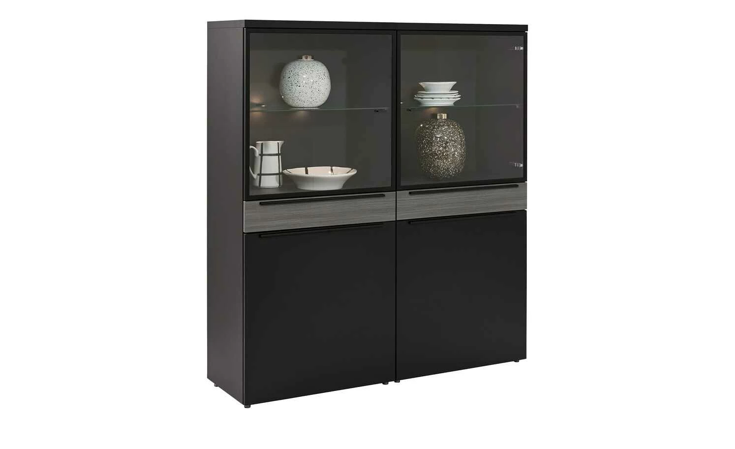 now! by hülsta Highboard now! touch | Schwarz / Samteiche Grau (Nachbildung) 2 now! by hülsta Highboard now! touch | Schwarz / Samteiche Grau (Nachbildung) – Bild 2