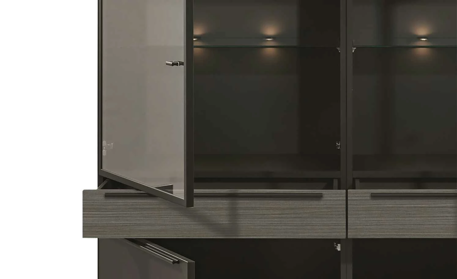 now! by hülsta Highboard now! touch | Schwarz / Samteiche Grau (Nachbildung) 4 now! by hülsta Highboard now! touch | Schwarz / Samteiche Grau (Nachbildung) – Bild 4