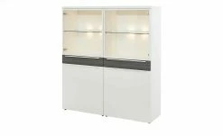 now! by hülsta Highboard now! touch | Reinweiß / Samteiche Grau (Nachbildung)