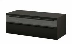 now! by hülsta Lowboard now! touch | Schwarz / Samteiche Grau (Nachbildung)