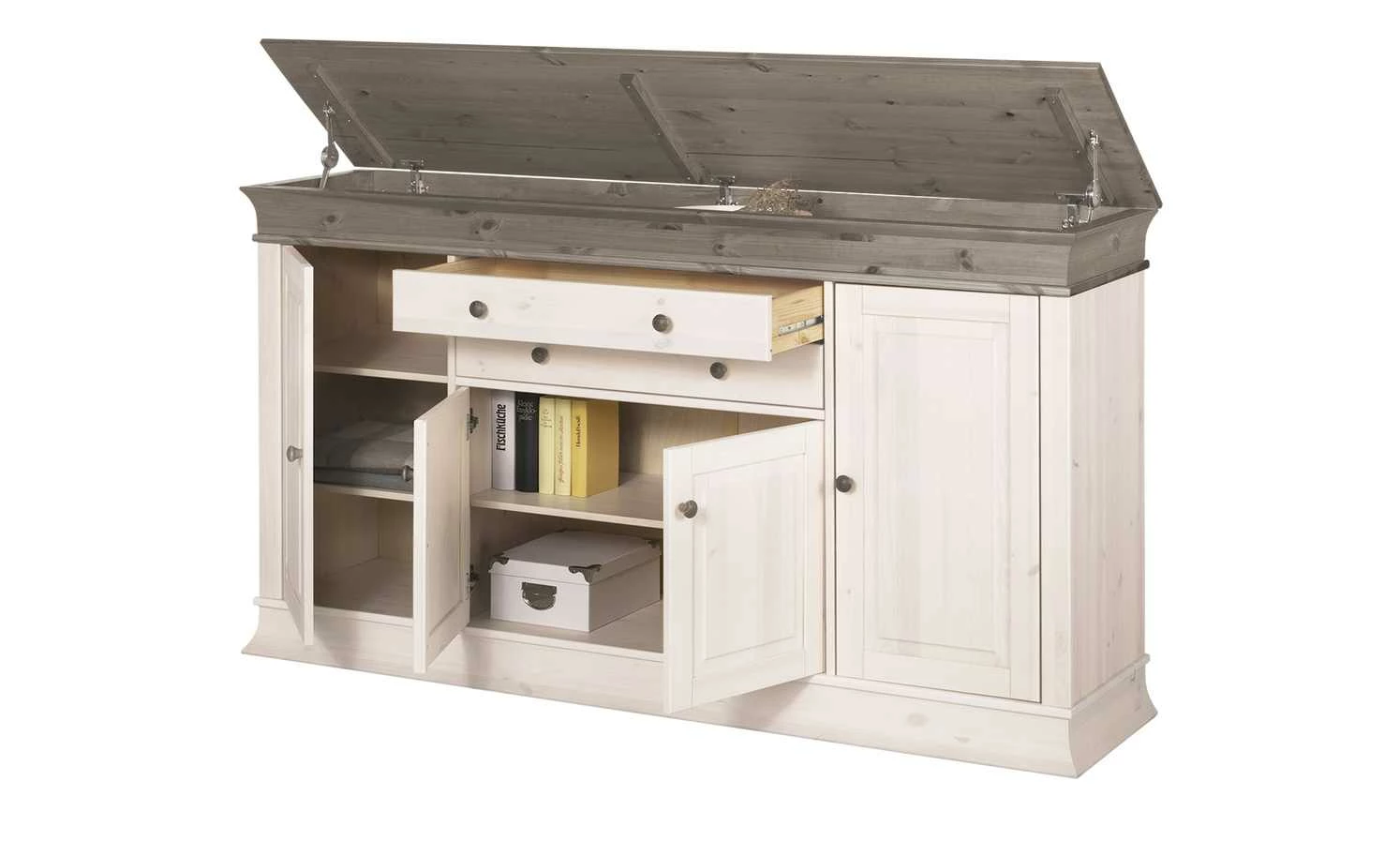 Sideboard Bornholm | Kiefer Weiß / Kiefer lavafarben 4 Sideboard Bornholm | Kiefer Weiß / Kiefer lavafarben – Bild 4