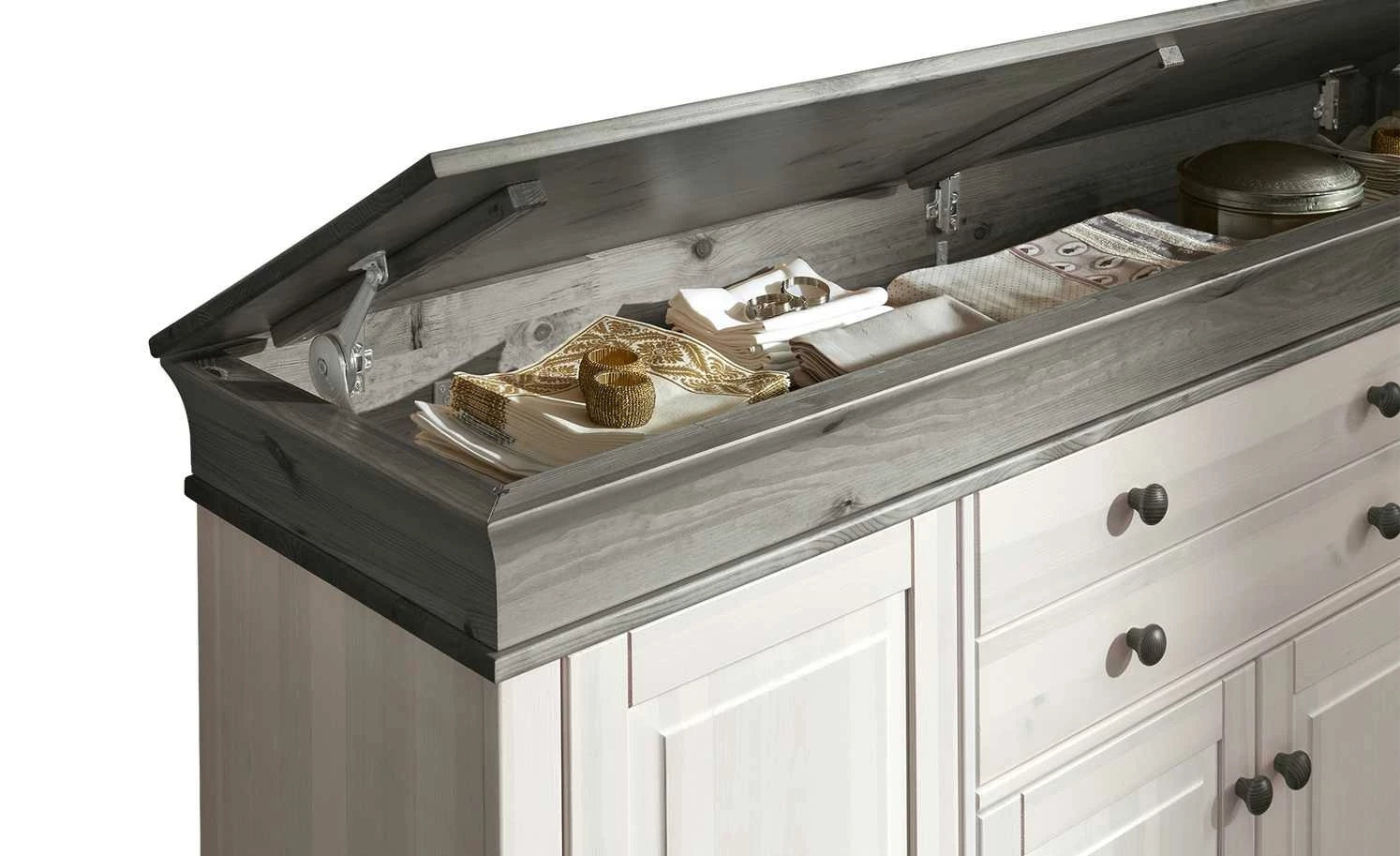 Sideboard Bornholm | Kiefer Weiß / Kiefer lavafarben 7 Sideboard Bornholm | Kiefer Weiß / Kiefer lavafarben – Bild 7