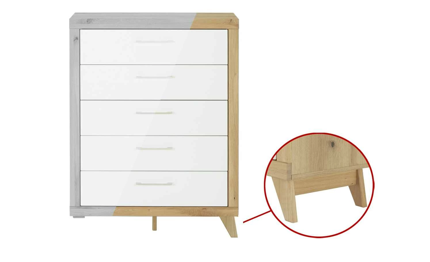 smart Kommode Oslo | Wildeiche (Nachbildung) / Weiß 1 smart Kommode Oslo | Wildeiche (Nachbildung) / Weiß