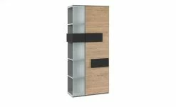 Vitrine Holly | Mittelgrau / Hickory (Nachbildung) / Anthrazit rechts