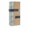Vitrine Holly | Weiß / Hickory (Nachbildung) / Anthrazit rechts