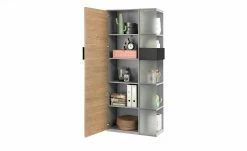 Vitrine Holly | Mittelgrau / Hickory (Nachbildung) / Anthrazit links -Kommode & Sideboards Verkäufe 12114078 4 202003242242