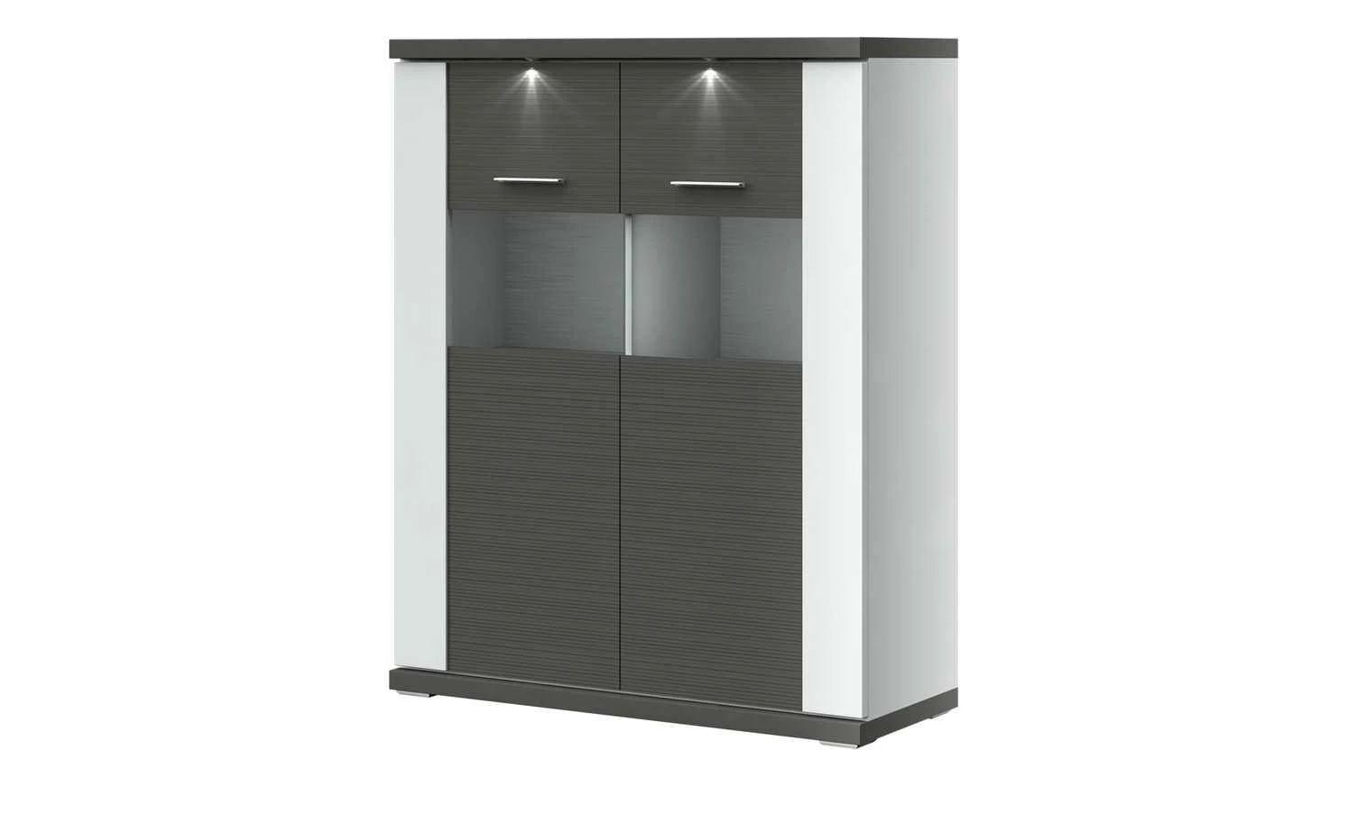 uno Highboard Titan | Weiß / Graphit (Nachbildung) Spotbeleuchtung 1 uno Highboard Titan | Weiß / Graphit (Nachbildung) Spotbeleuchtung