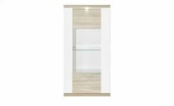 uno Hängevitrine Titan | Weiß / Eiche sägerau (Nachbildung) links Spotbeleuchtung -Kommode & Sideboards Verkäufe 12200199 11 202106091239
