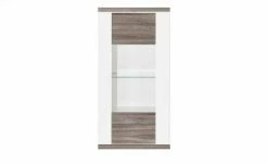 uno Hängevitrine Titan | Weiß / Eiche Trüffel (Nachbildung) links Spotbeleuchtung -Kommode & Sideboards Verkäufe 12200200 12 202106092233