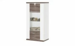 uno Hängevitrine Titan | Weiß / Eiche Trüffel (Nachbildung) links Spotbeleuchtung -Kommode & Sideboards Verkäufe 12200200 7 202106092233