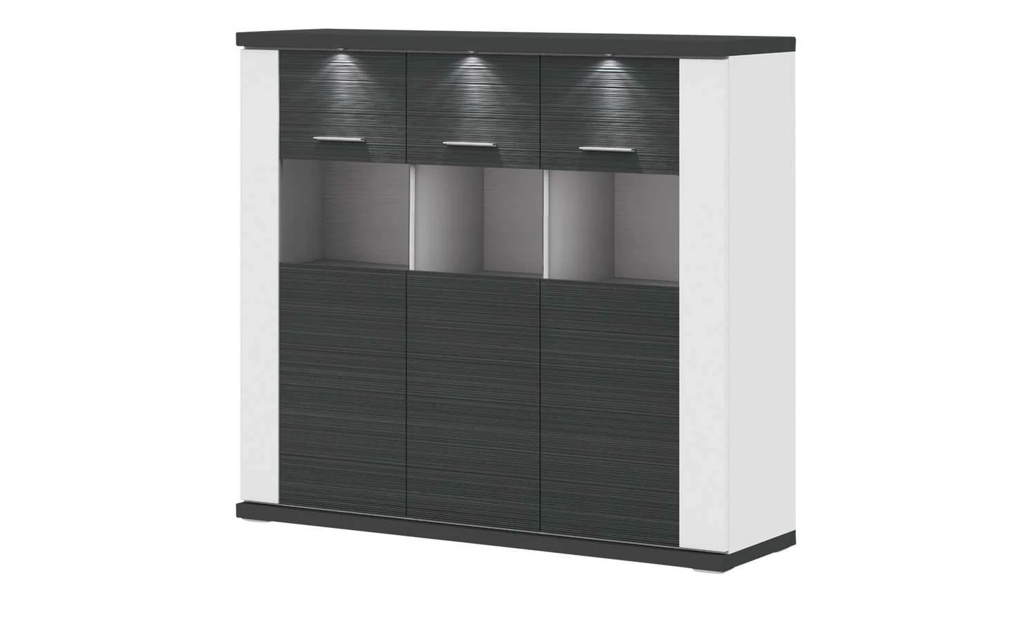 uno Highboard Titan | Weiß / Graphit (Nachbildung) Spotbeleuchtung 1 uno Highboard Titan | Weiß / Graphit (Nachbildung) Spotbeleuchtung
