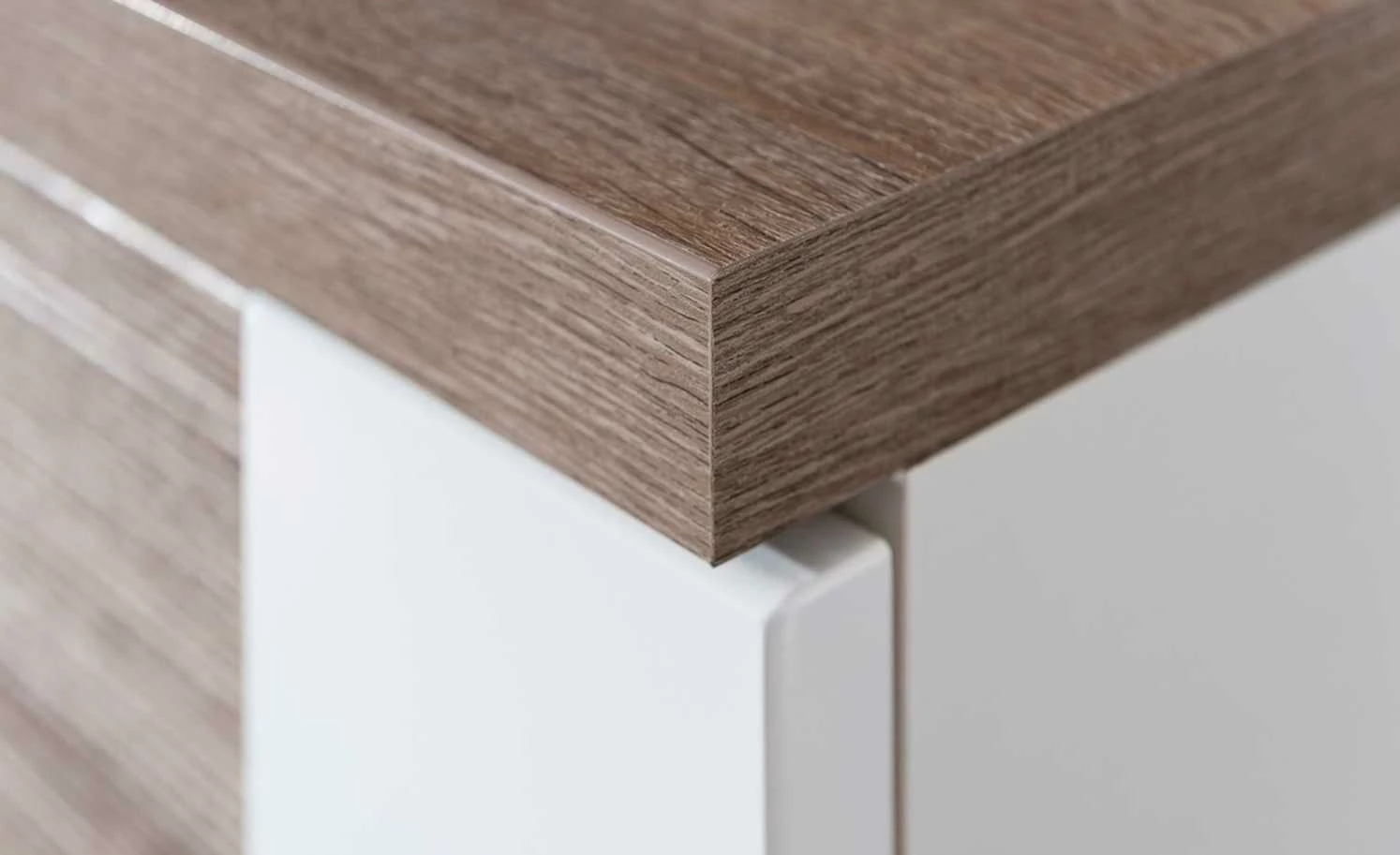 uno Highboard Titan | Weiß / Eiche Trüffel (Nachbildung) Spotbeleuchtung 2 uno Highboard Titan | Weiß / Eiche Trüffel (Nachbildung) Spotbeleuchtung – Bild 2