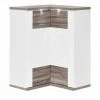 uno Eck-Highboard Titan | Eiche Trüffel (Nachbildung) / Weiß