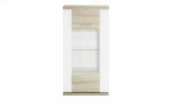 uno Vitrine Titan | Weiß / Eiche sägerau (Nachbildung) links Spotbeleuchtung -Kommode & Sideboards Verkäufe 12200277 12 202106091239