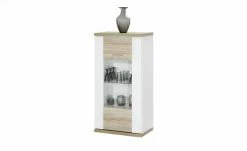 uno Vitrine Titan | Weiß / Eiche sägerau (Nachbildung) links Spotbeleuchtung -Kommode & Sideboards Verkäufe 12200277 2 202106091239