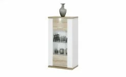 uno Vitrine Titan | Weiß / Eiche sägerau (Nachbildung) links Spotbeleuchtung -Kommode & Sideboards Verkäufe 12200277 3 202106091239