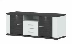 uno Lowboard Titan | Weiß / Graphit (Nachbildung) 151|cm