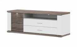 uno TV-Lowboard Titan | Weiß / Eiche Trüffel (Nachbildung)