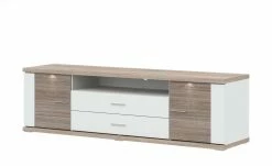 uno Lowboard Titan | Weiß / Eiche sägerau (Nachbildung) 207|cm