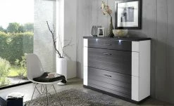 uno Kommode Titan | Weiß / Graphit (Nachbildung)