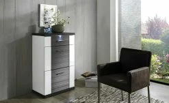 uno Kommode Titan | Weiß / Graphit (Nachbildung)