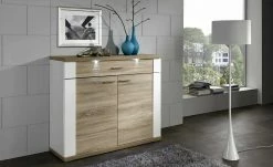 uno Kommode Titan | Weiß / Eiche sägerau (Nachbildung)