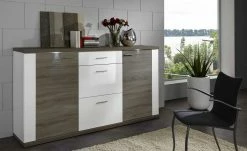 uno Sideboard Titan | Weiß / Eiche Trüffel (Nachbildung)