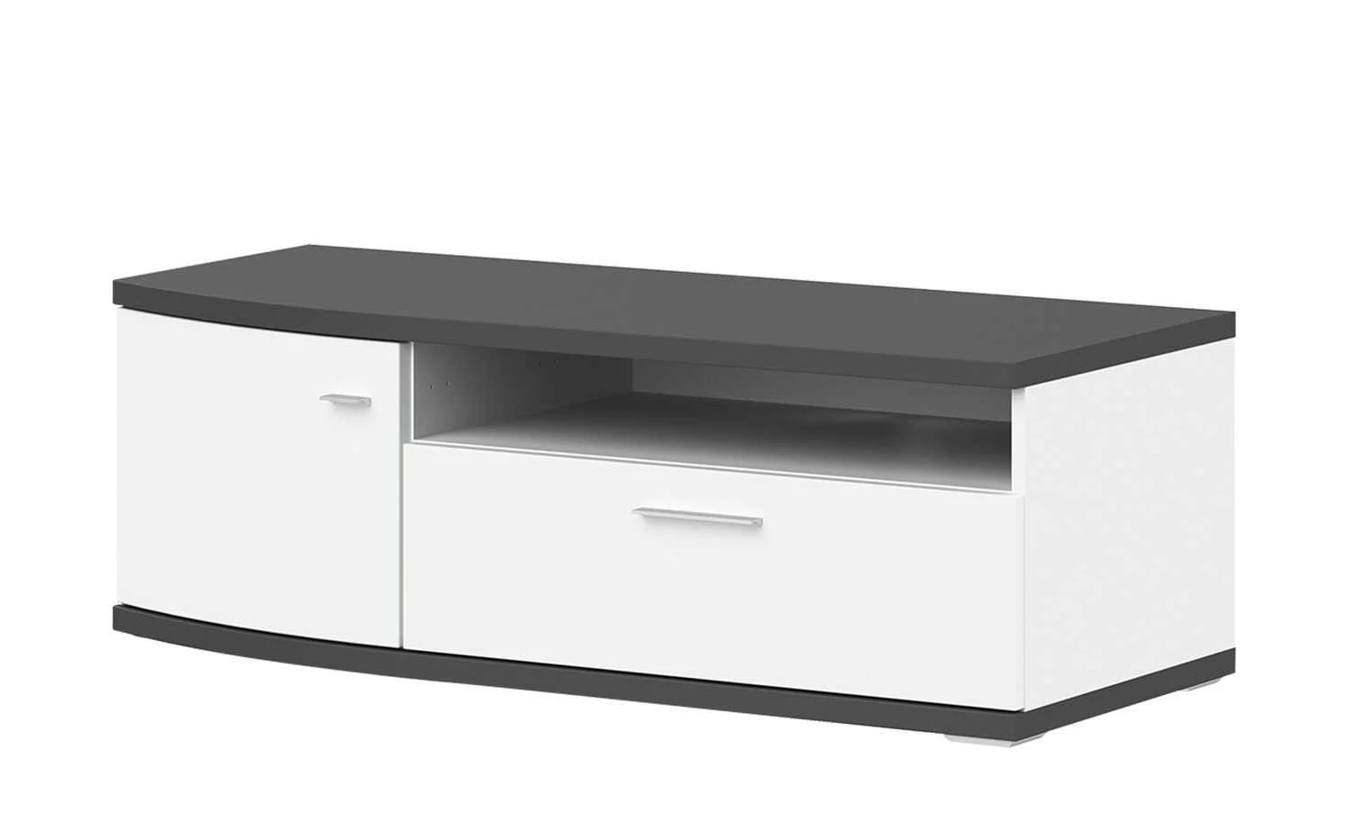 uno Lowboard Gabbro | Weiß / Graphit (Nachbildung) links 1 uno Lowboard Gabbro | Weiß / Graphit (Nachbildung) links