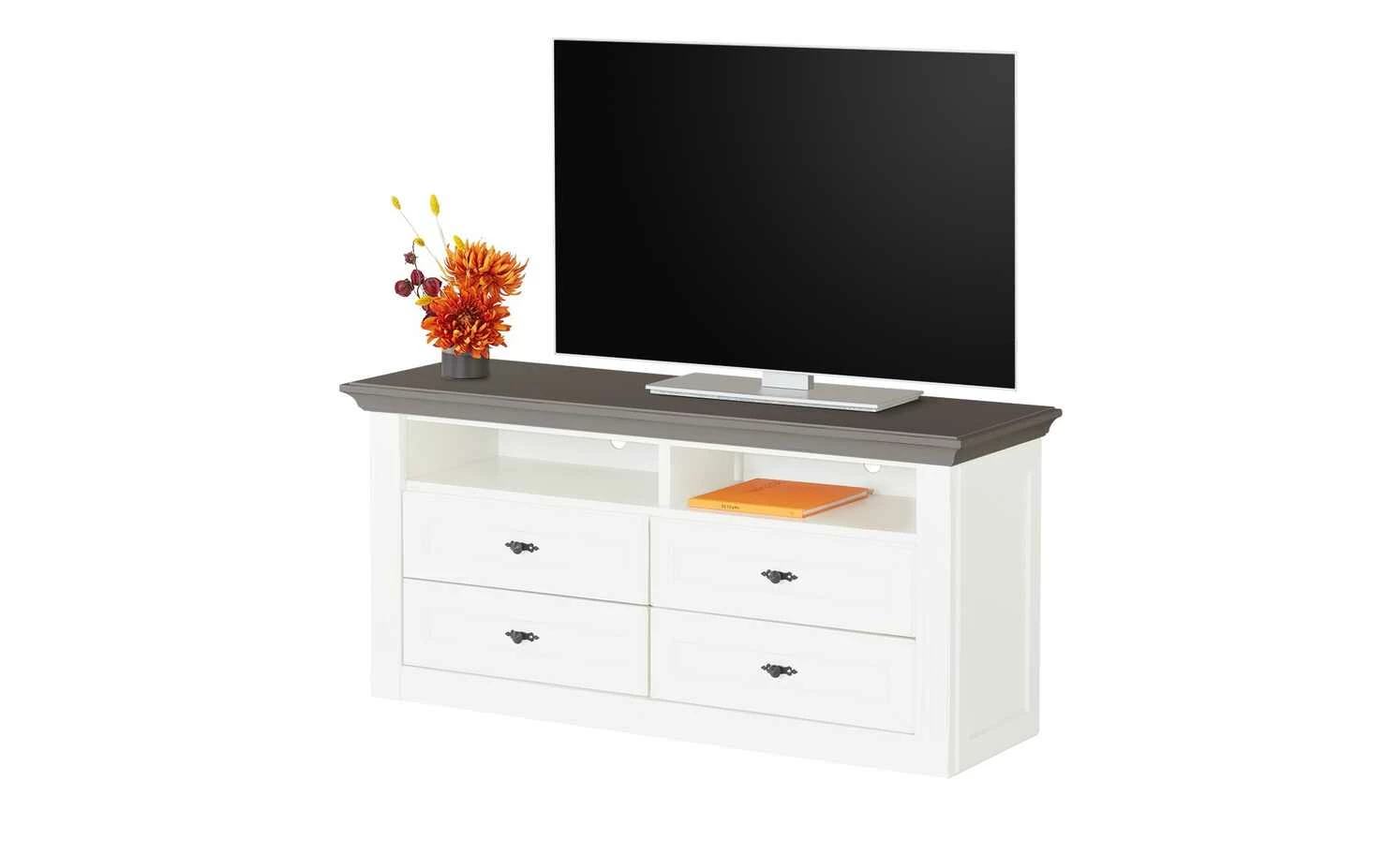 maison bleue TV-Element Petit Chalet | 119|cm Weiß / Graphit 2 maison bleue TV-Element Petit Chalet | 119|cm Weiß / Graphit – Bild 2