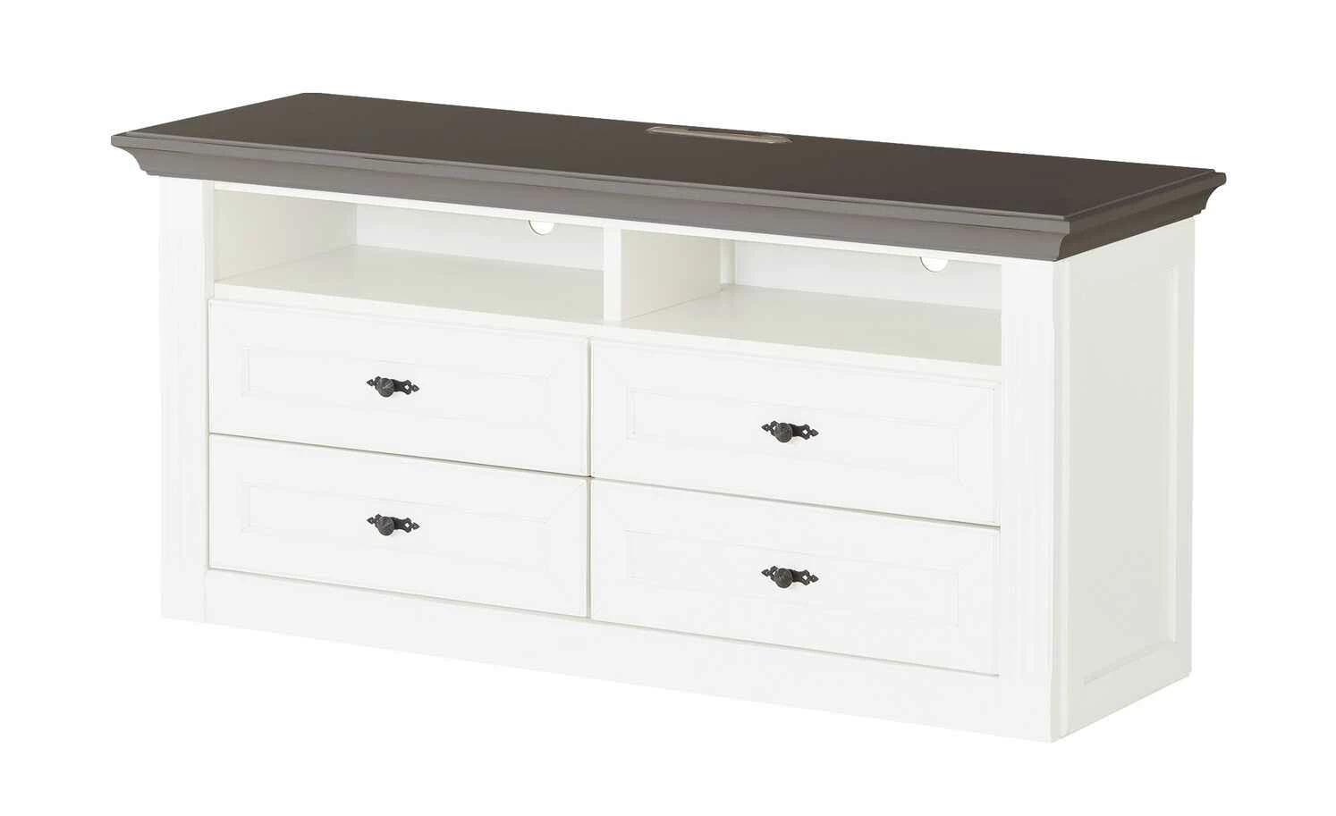 maison bleue TV-Element Petit Chalet | 119|cm Weiß / Graphit 1 maison bleue TV-Element Petit Chalet | 119|cm Weiß / Graphit