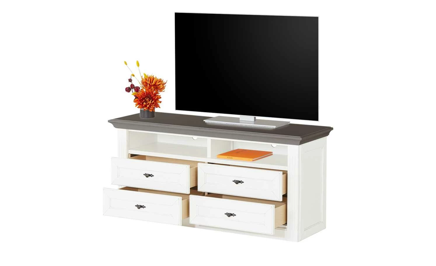 maison bleue TV-Element Petit Chalet | 119|cm Weiß / Graphit 3 maison bleue TV-Element Petit Chalet | 119|cm Weiß / Graphit – Bild 3