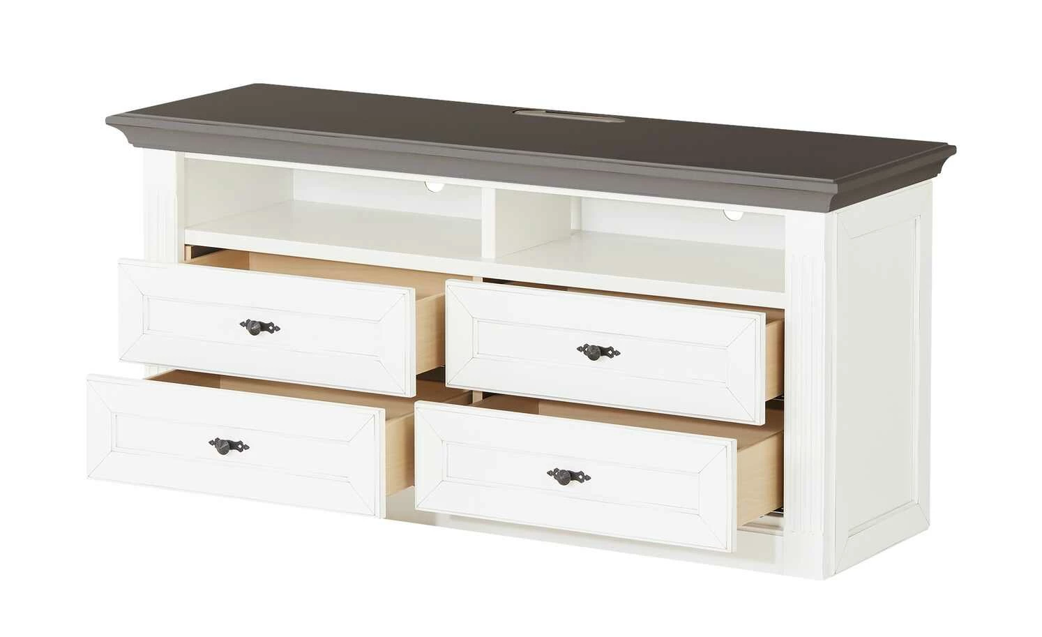 maison bleue TV-Element Petit Chalet | 119|cm Weiß / Graphit 4 maison bleue TV-Element Petit Chalet | 119|cm Weiß / Graphit – Bild 4