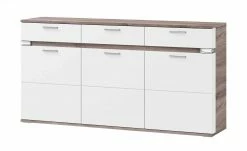 uno Sideboard Katt | Weiß / Eiche Trüffel (Nachbildung)