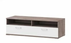 uno Lowboard Onyx | Weiß / Eiche Trüffel sägerau (Nachbildung)