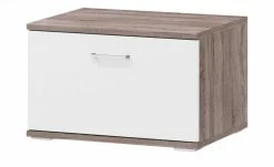 uno Lowboard Onyx | Weiß / Eiche Trüffel sägerau (Nachbildung)