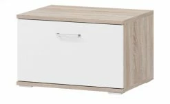 uno Lowboard Onyx | Weiß / Eiche sägerau (Nachbildung)