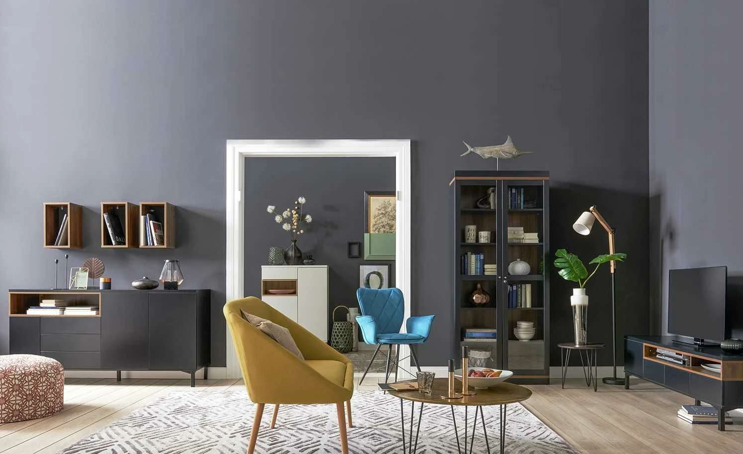 Roomers Sideboard Case | Weiß / Eiche sägerau (Nachbildung) 1 Roomers Sideboard Case | Weiß / Eiche sägerau (Nachbildung)