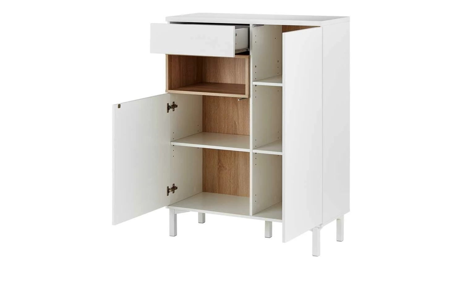 Roomers Highboard Case | Weiß / Eiche sägerau (Nachbildung) 10 Roomers Highboard Case | Weiß / Eiche sägerau (Nachbildung) – Bild 10